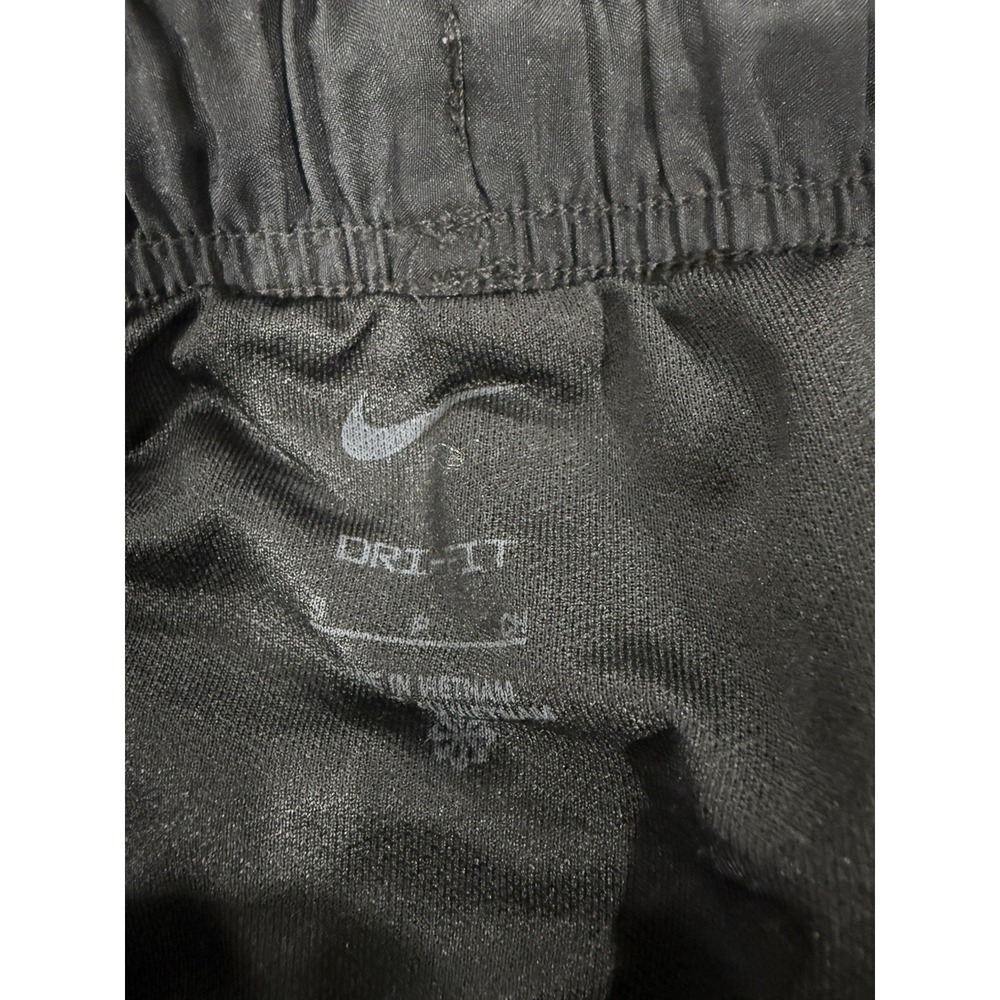 NIKE Womens Size Small Dri-FIT Black white trim Running Shorts Drawstring Swoosh - Picture 3 of 6